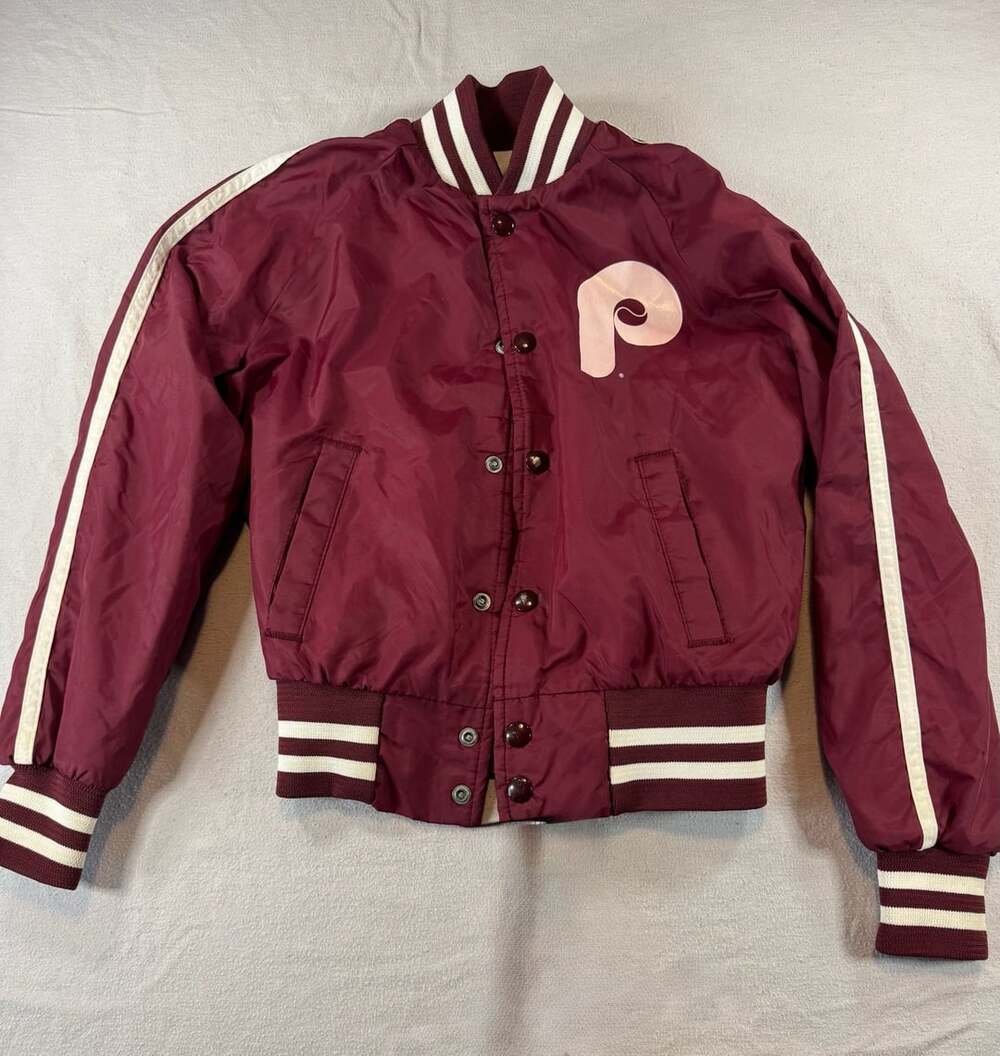 Vintage Chalk Line Philadelphia Phillies Satin Varsity Jacket Size Youth 10/12